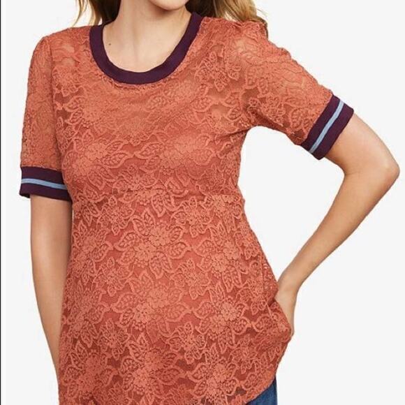 Jessica Simpson Women's Maternity Mauve Lace Top Size Small - Picture 3 of 7